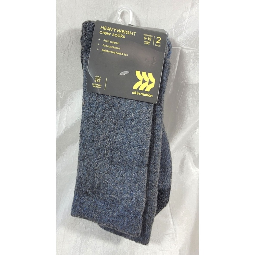 All‎ in Motion 2-Pack Wool Blend Arch Support Heavyweight Crew Socks 6-12